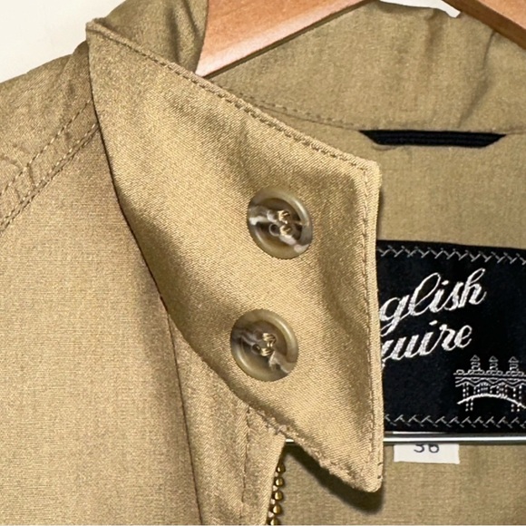 Vintage English Squire Bomber Racer Jacket Mens 36R Mechanic Work Khaki Dad USA - Picture 3 of 11